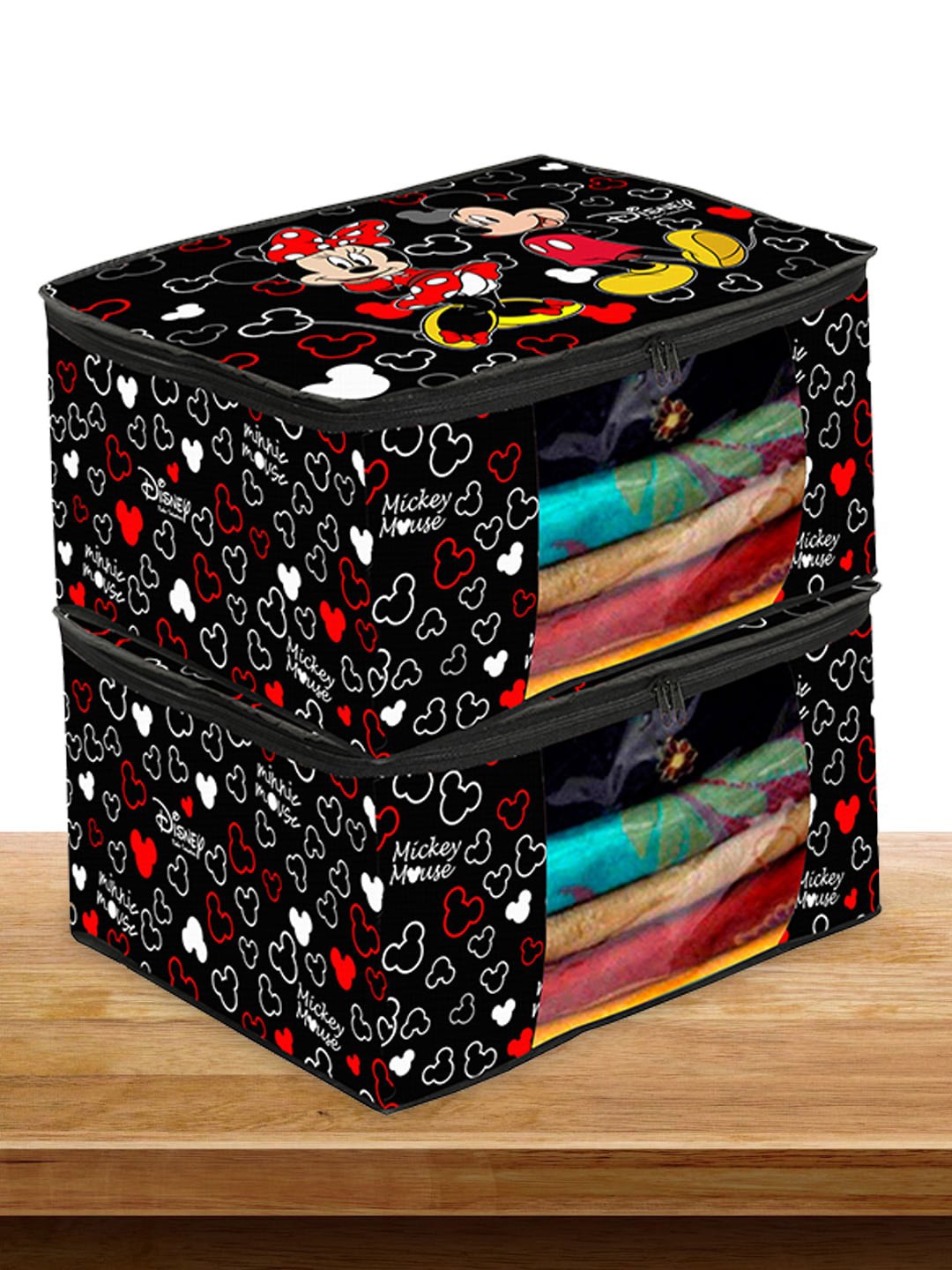 

Kuber Industries Black 4 Pieces Printed Saree Covers