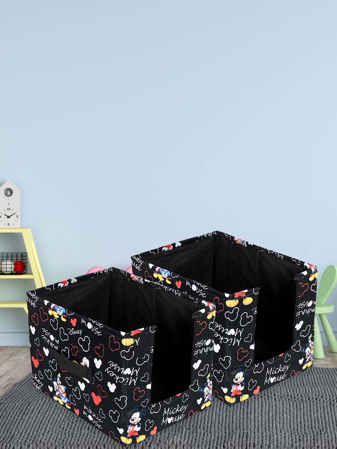 

Kuber Industries Black 2-Pieces Printed Foldable Wardrobe Organisers