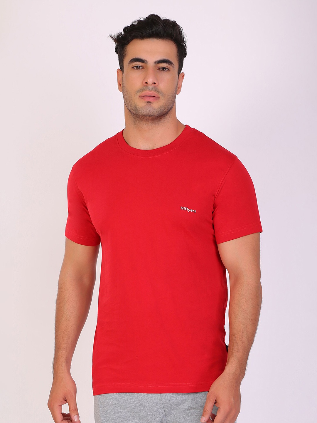

HiFlyers Cotton Round Neck T-shirt, Red
