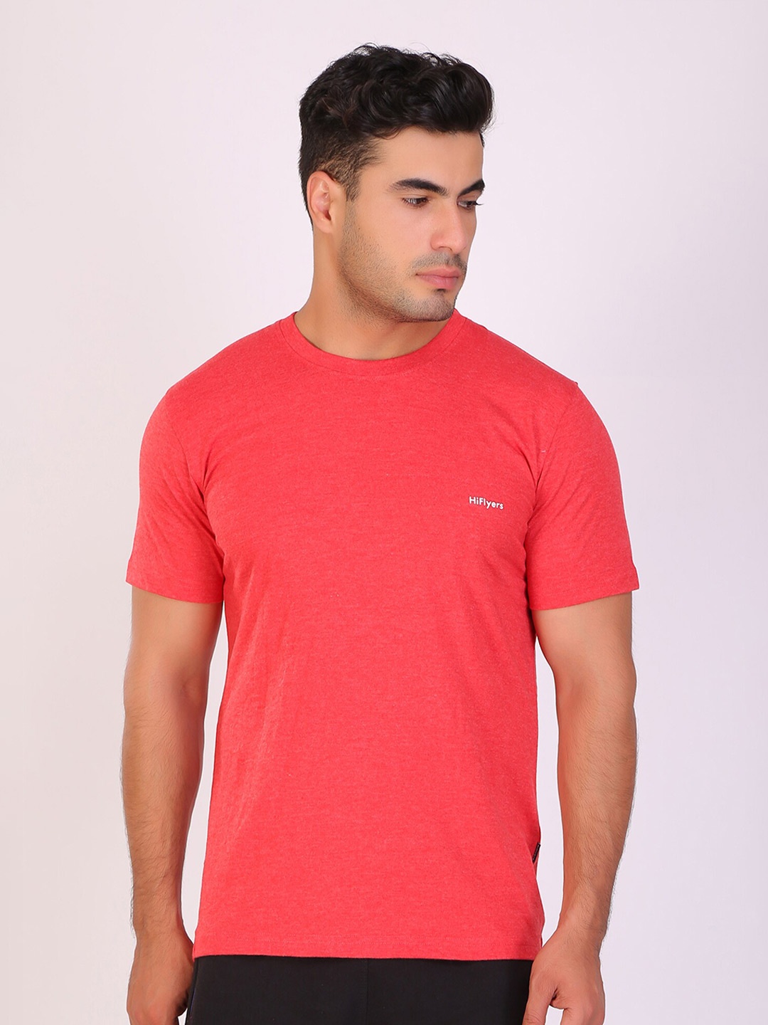 

HiFlyers Round Neck Regular Fit Cotton T-shirt, Red
