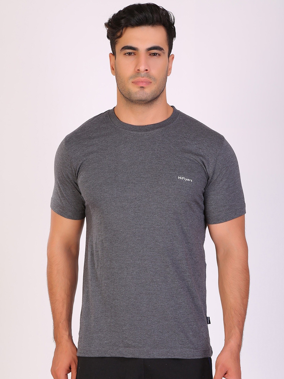 

HiFlyers Cotton Round Neck T-shirt, Charcoal