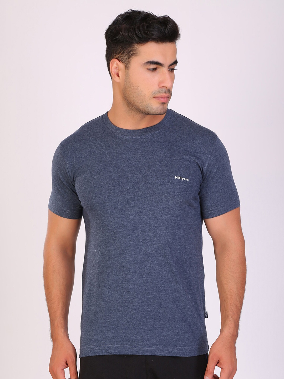 

HiFlyers Round Neck Regular Fit Cotton T-shirt, Blue