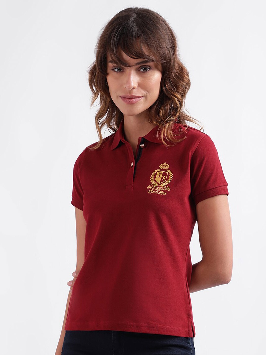 

Iconic Polo Collar T-shirt, Maroon