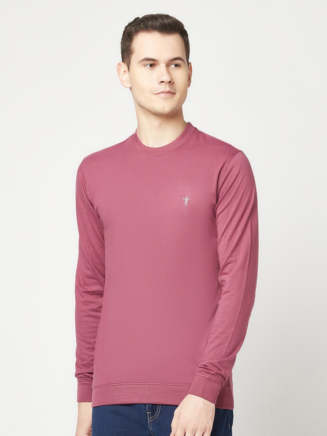 

T.T. Round Neck Regular Fit Sweatshirt, Pink