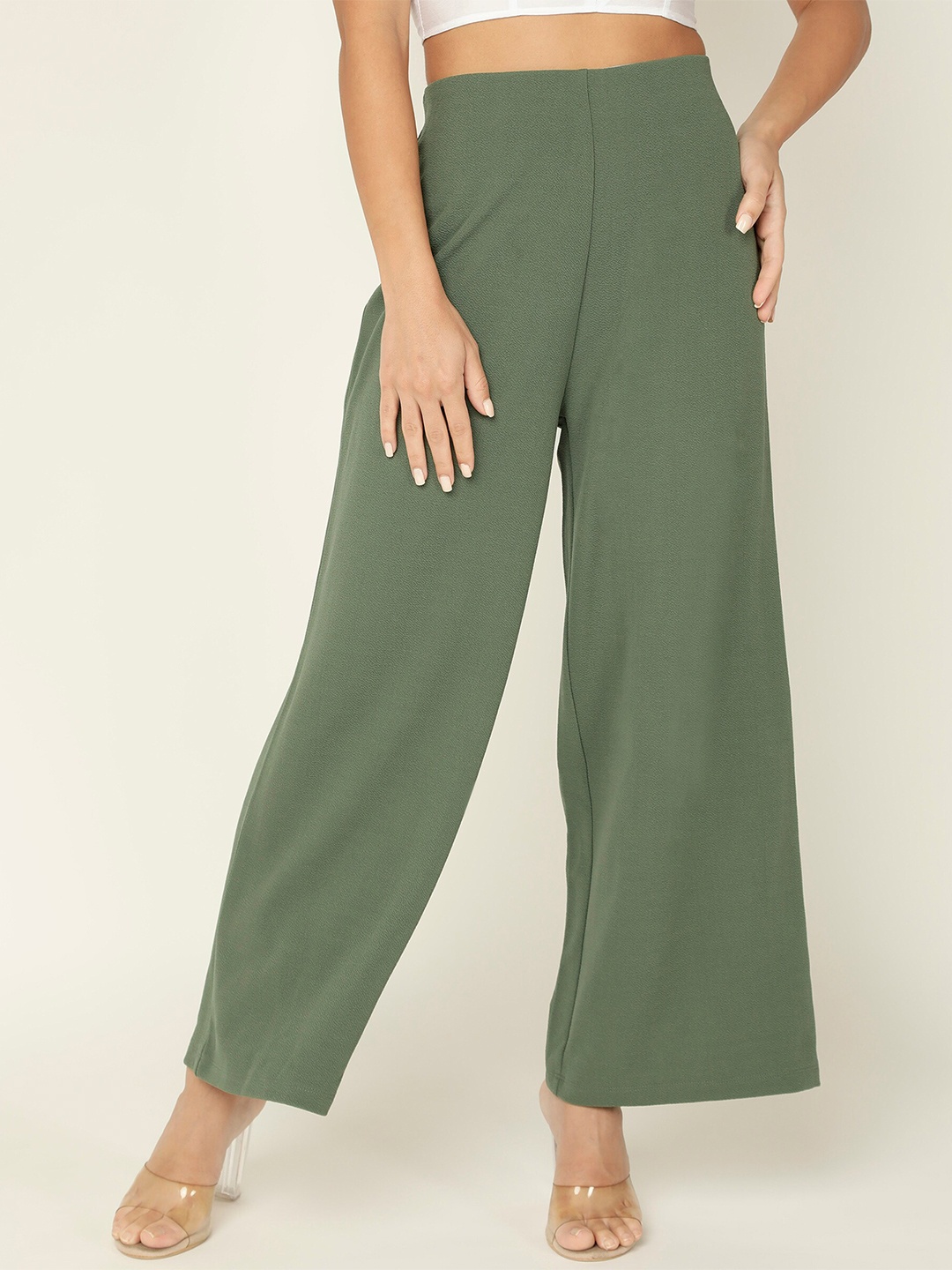 

DressBerry Women Wide Leg Palazzos, Olive