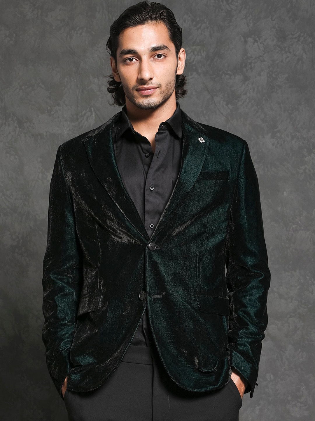 

RARE RABBIT Men Velter Tailored Fit Notched Lapel Single-Breasted Party Blazer, Teal