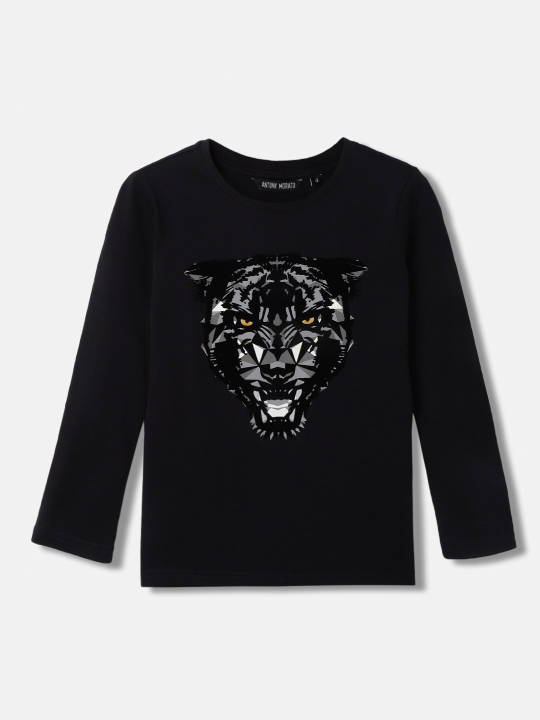 

Antony Morato Boys Graphic Printed Round Neck Long Sleeves Pure Cotton T-Shirt, Navy blue