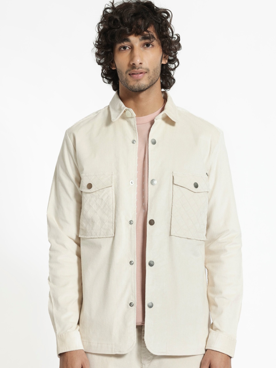 

RARE RABBIT Men Upto Tailored Fit Spread Collar Denim Jacket, Off white