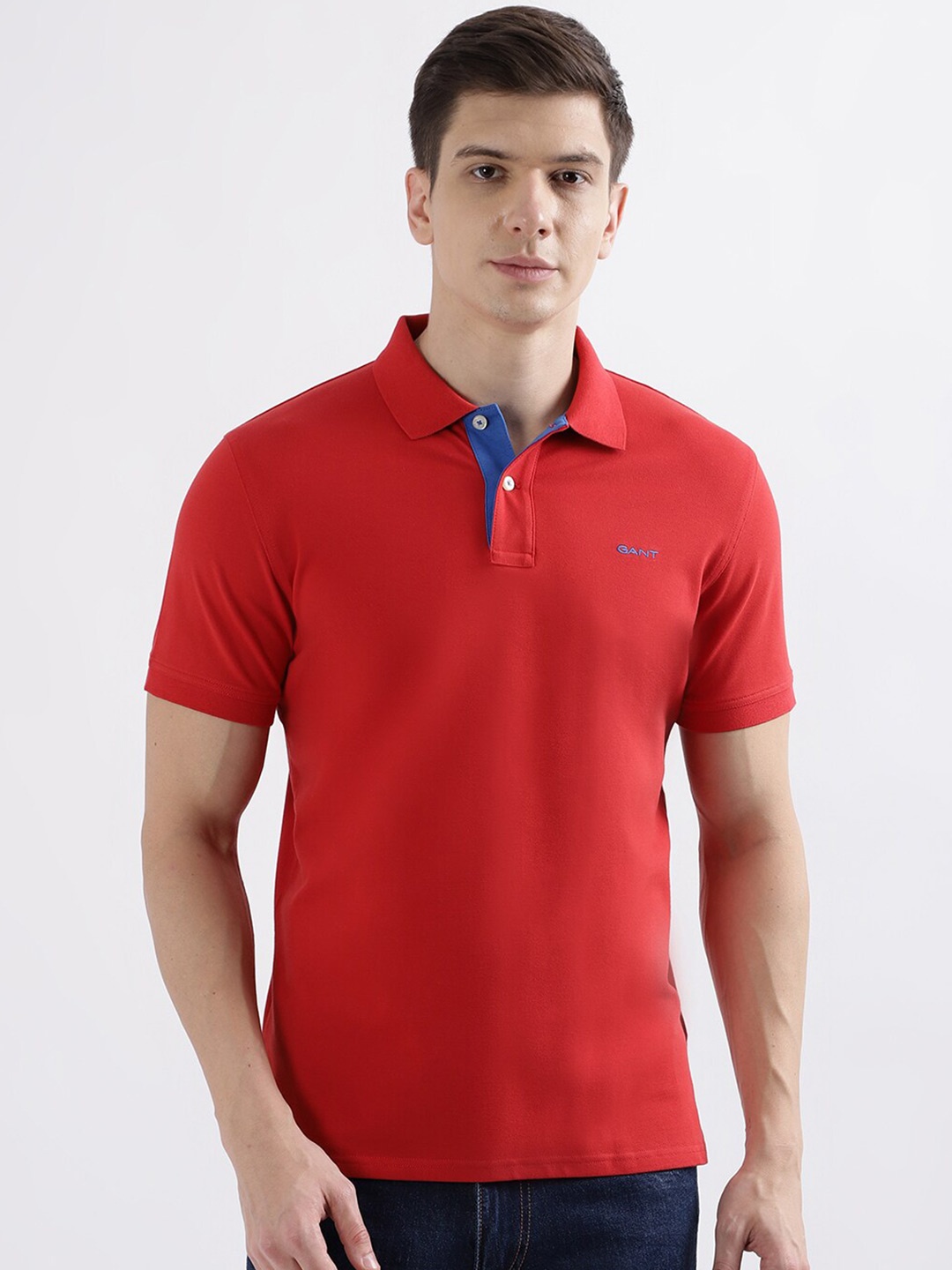 

GANT Polo Collar Cotton T-shirt, Red
