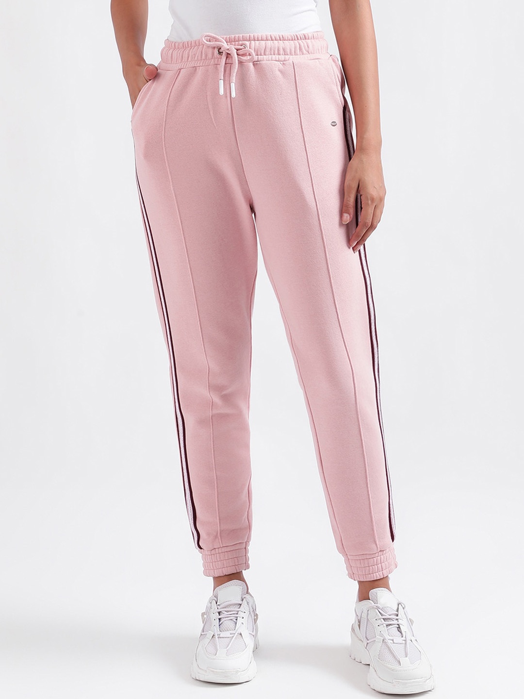 

ELLE Women Relaxed Fit Cotton Joggers, Pink
