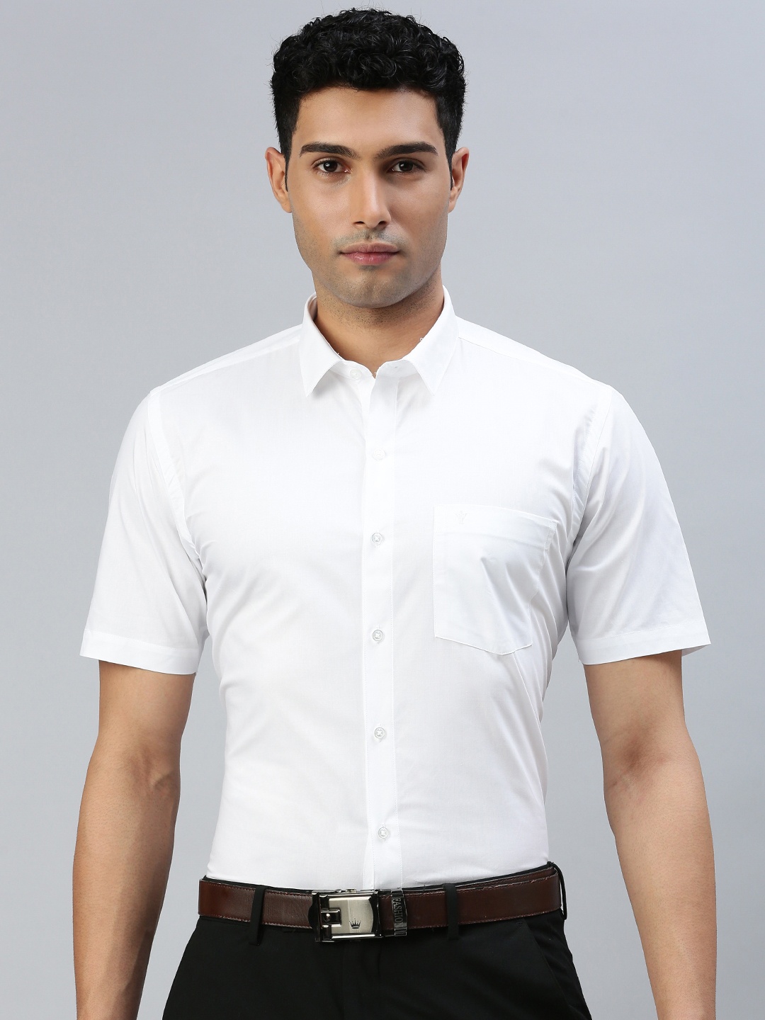 

Ramraj Spread Collar Opaque Cotton Casual Shirt, White