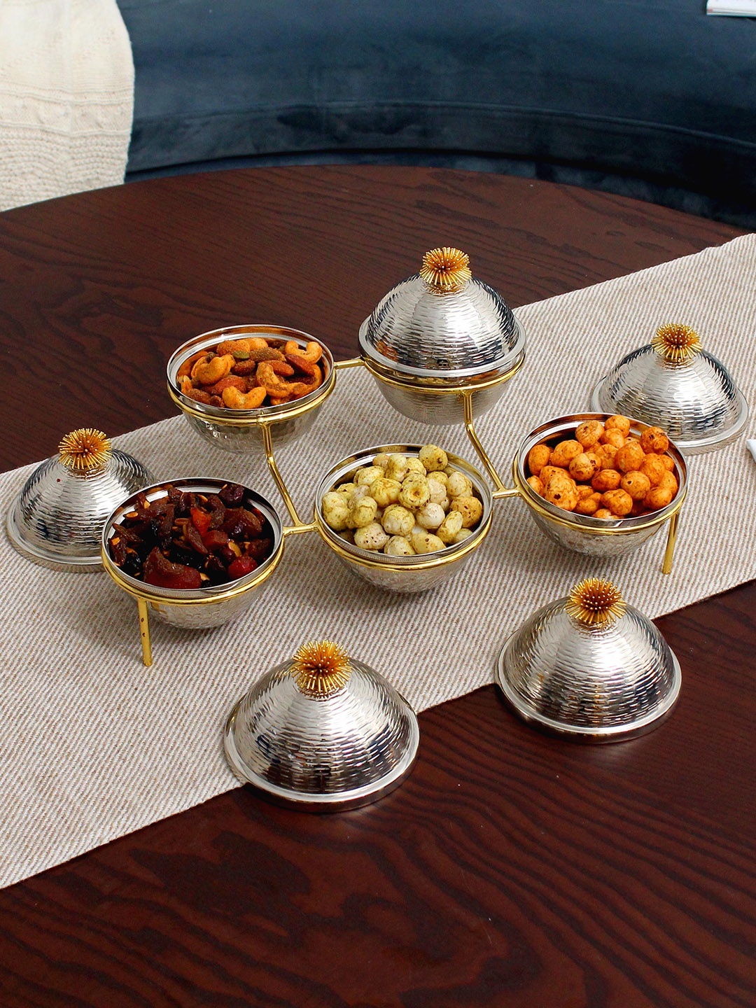 

Izzhaar Set Of 5 Nut Serving Bowl Set, Steel