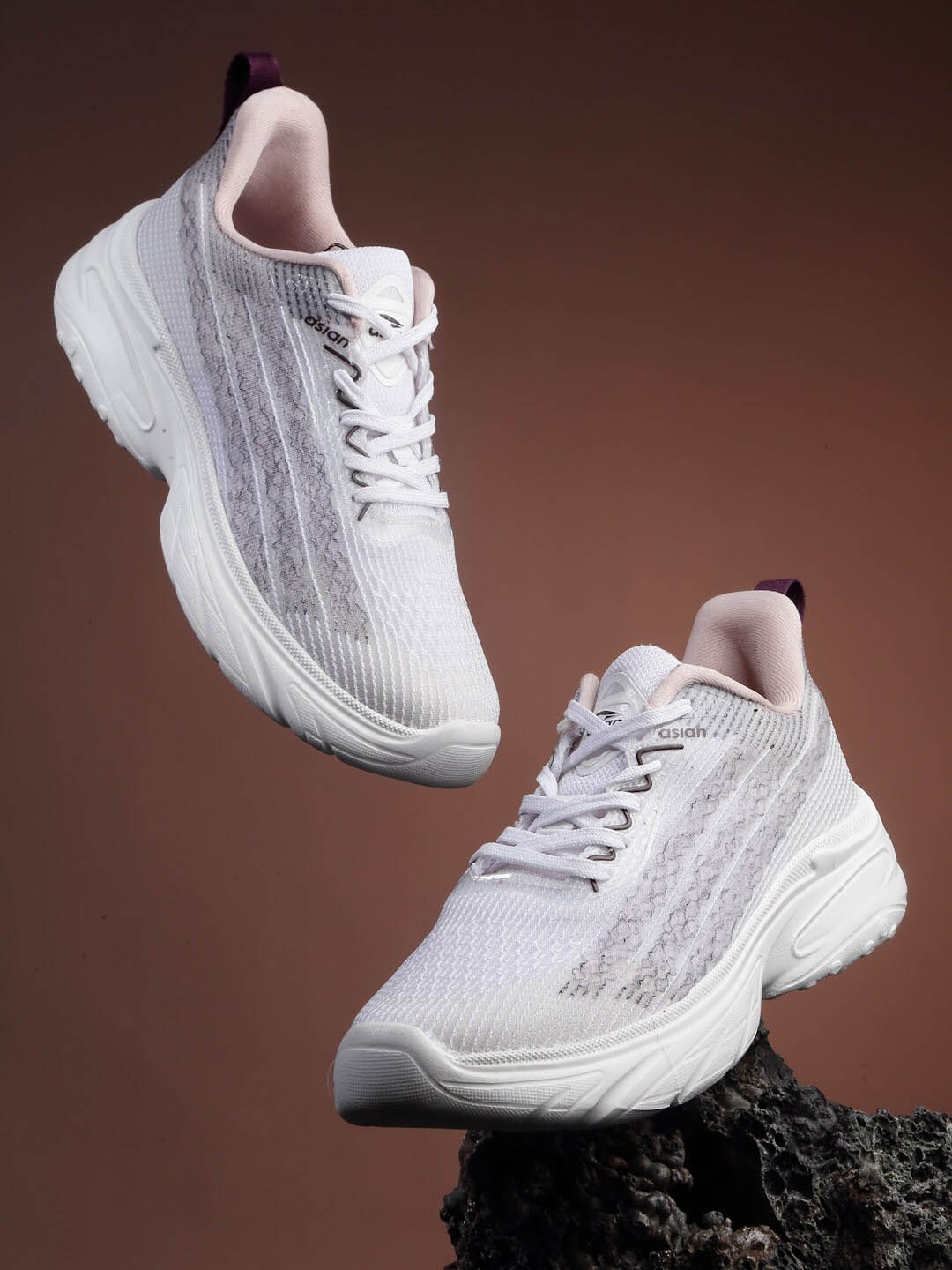 

ASIAN Women SUPERFLY-12 Mesh Running Shoes, White