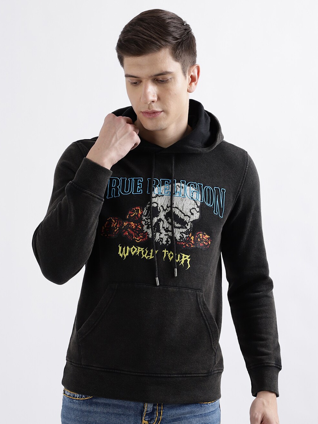 

True Religion Printed Hooded Sweatshirt, Black