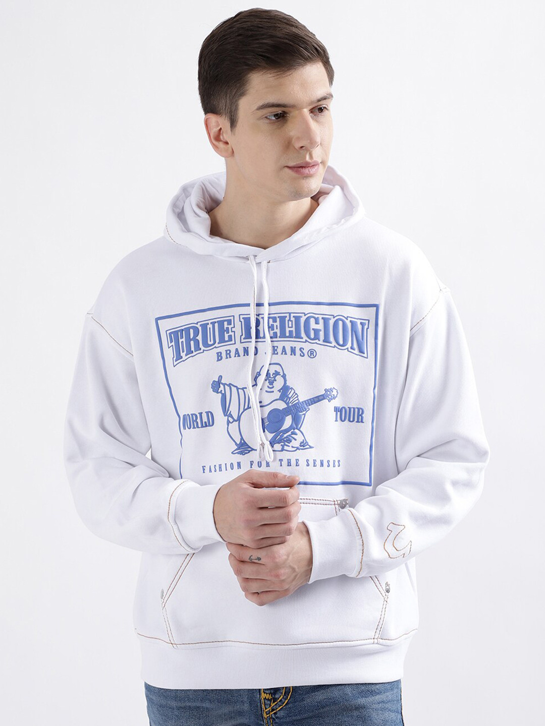 

True Religion Printed Hooded Sweatshirt, White