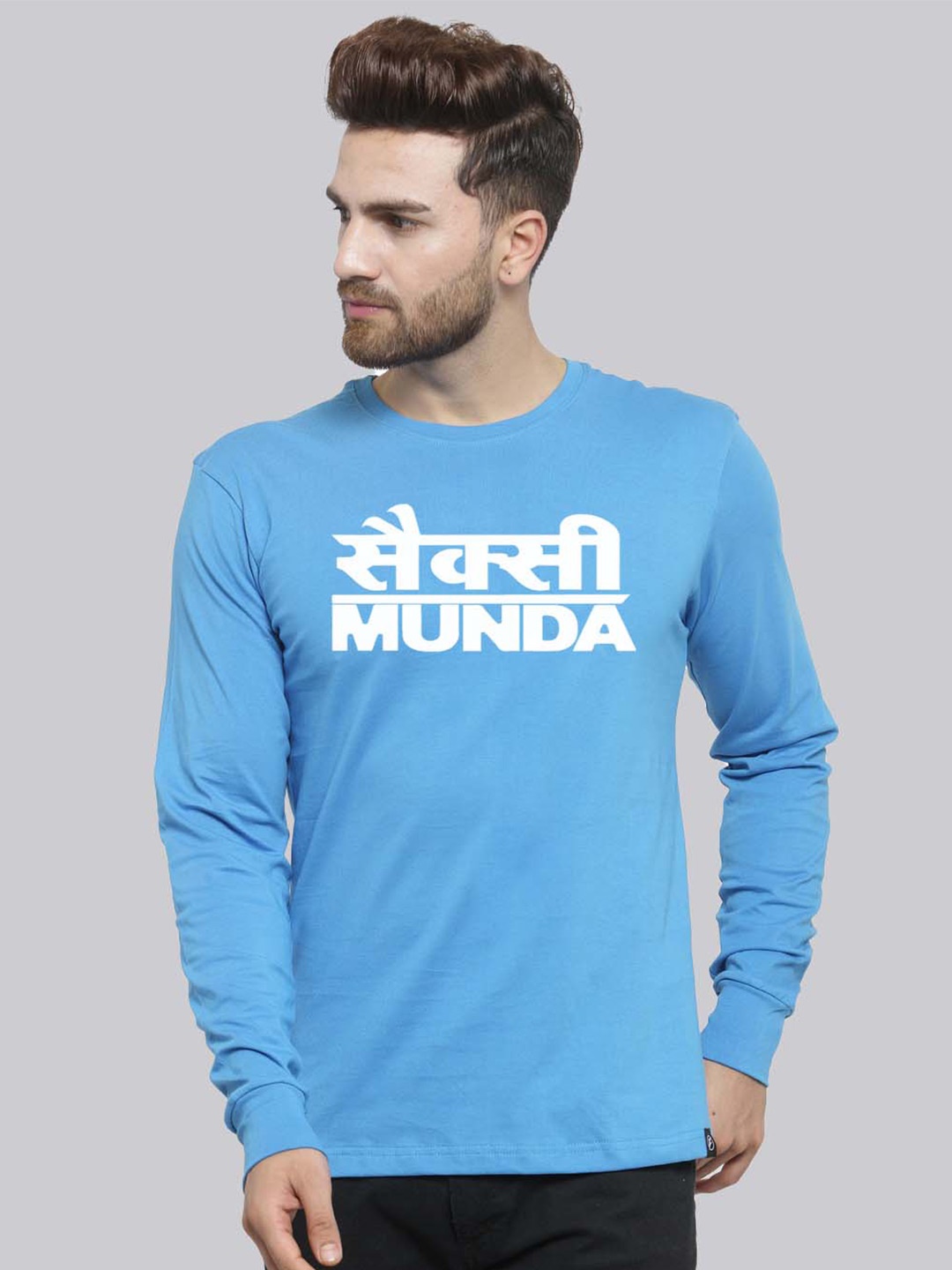 

Friskers Typography Printed Pure Cotton T-shirt, Turquoise blue