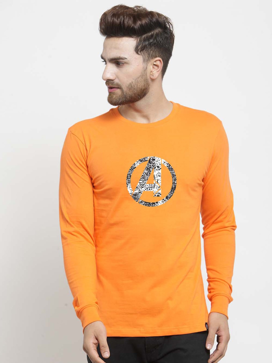 

Friskers Typography Avengers Printed Pure Cotton T-shirt, Orange