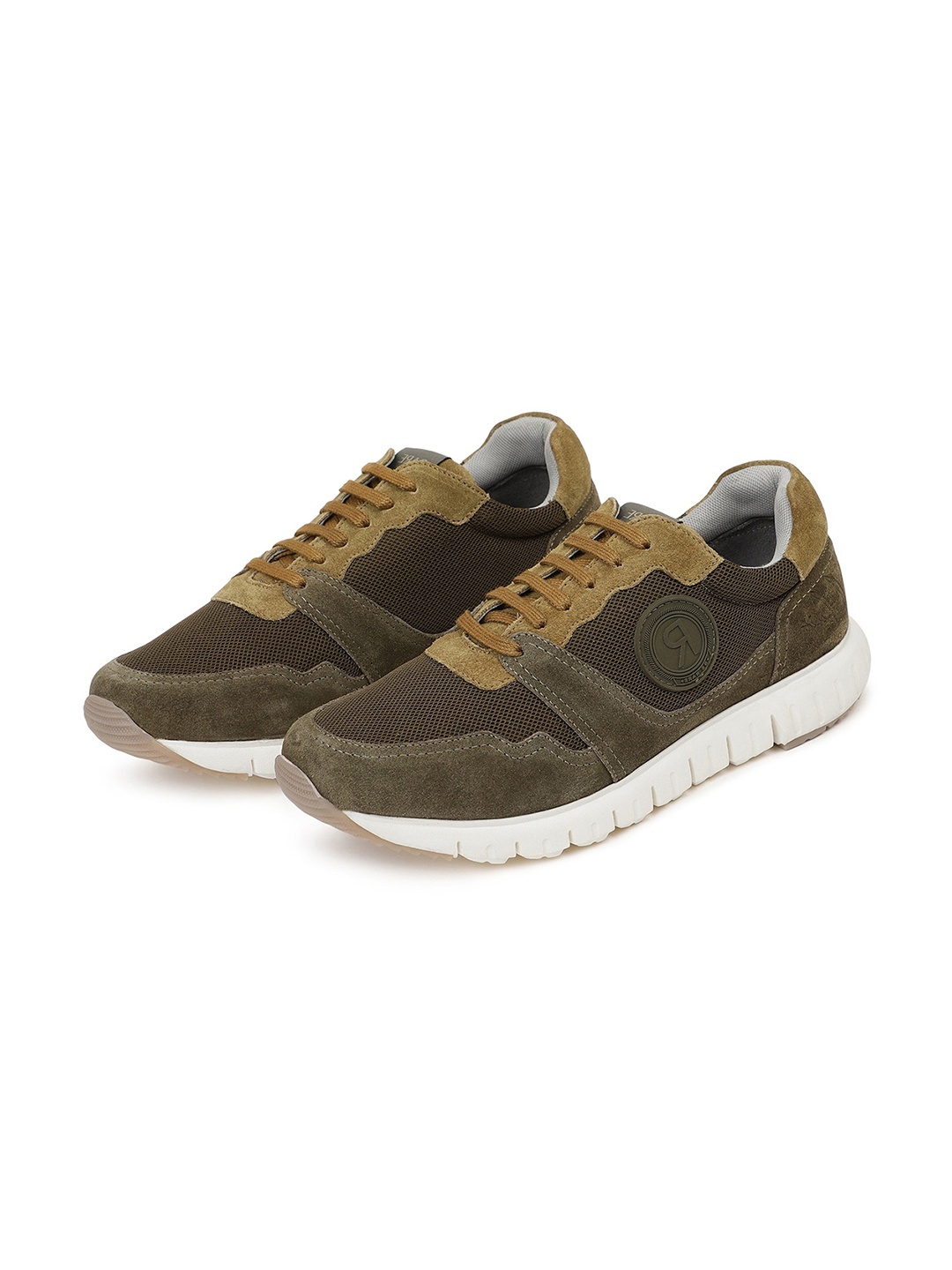

RARE RABBIT Men Macron Textured Suede Sneakers, Olive