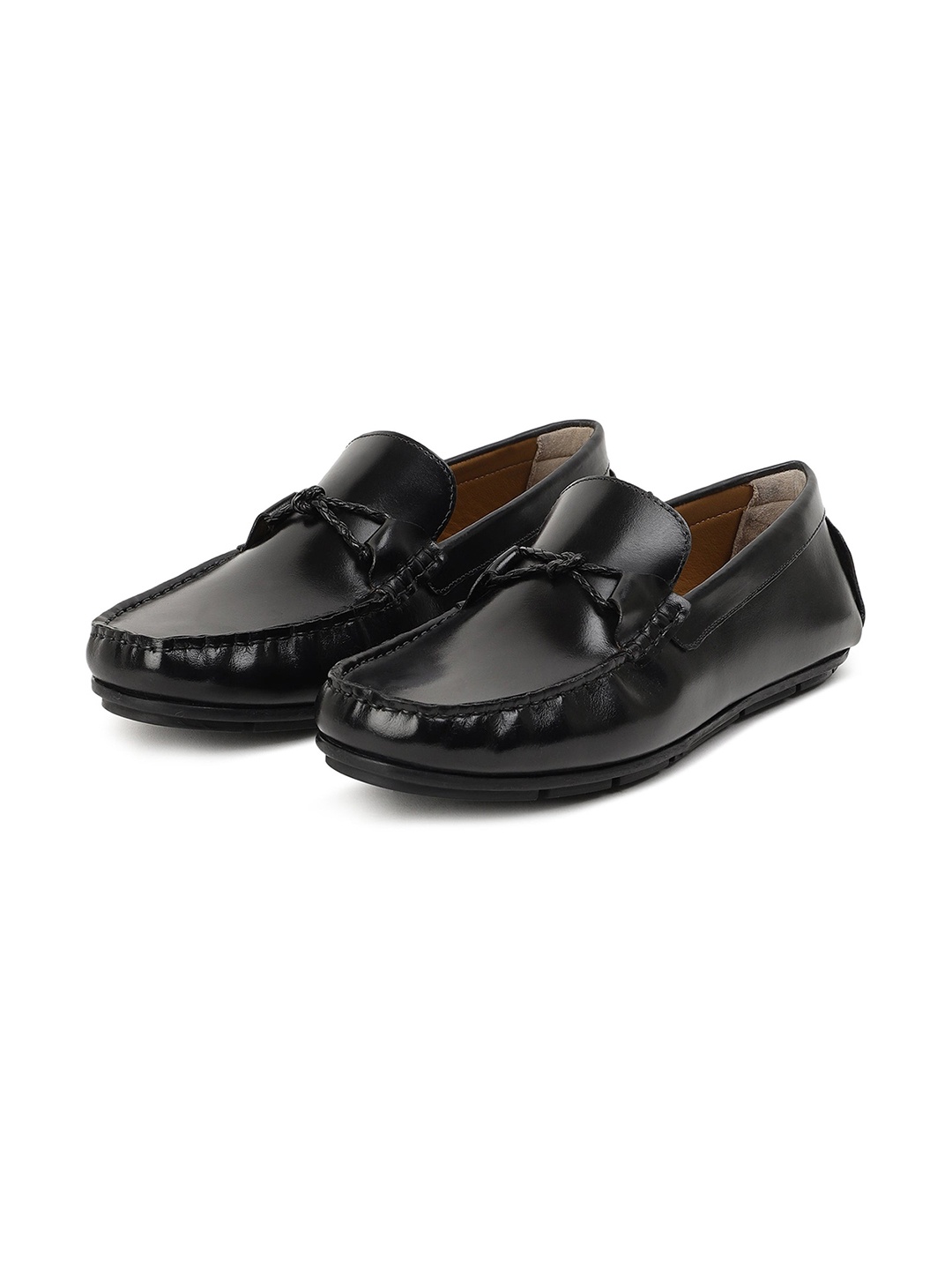 

RARE RABBIT Men Libson Leather Driving Shoes, Black