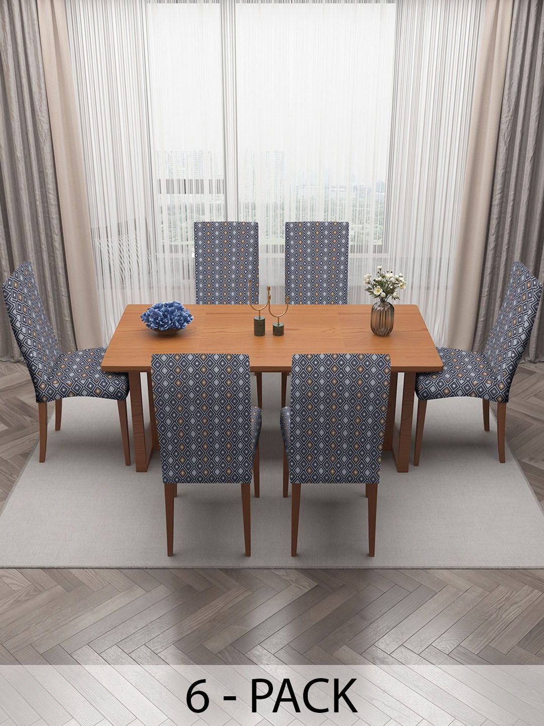 

MULTITEX 4-Pcs Olive Printed Chair Cover