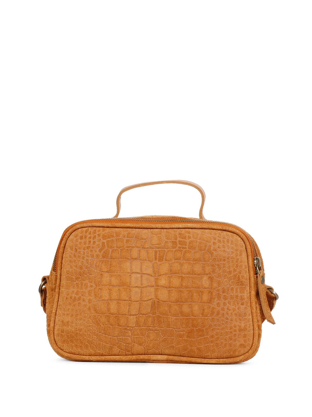 

Favore Textured Leather Structured Handheld Bag, Tan