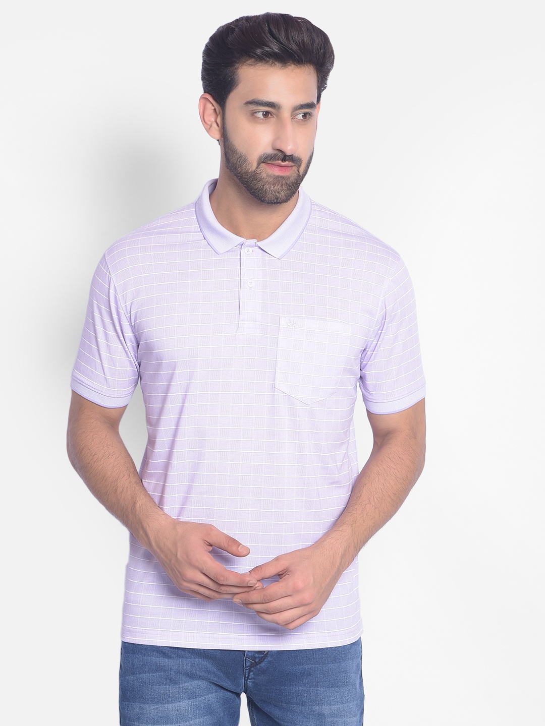 

Crimsoune Club Polo Collar Slim Fit T-shirt, Purple