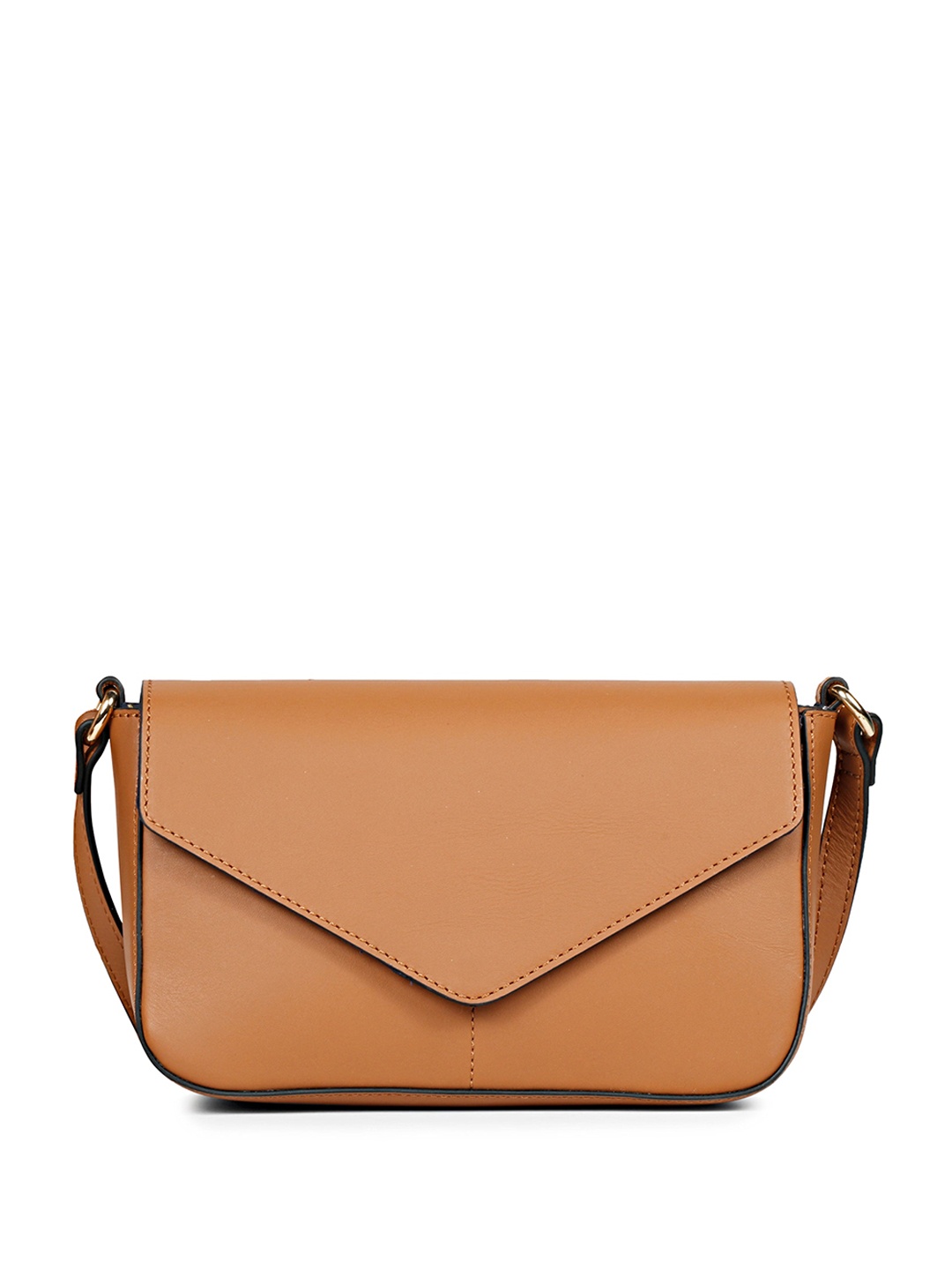 

Saint G Leather Structured Sling Bag, Tan