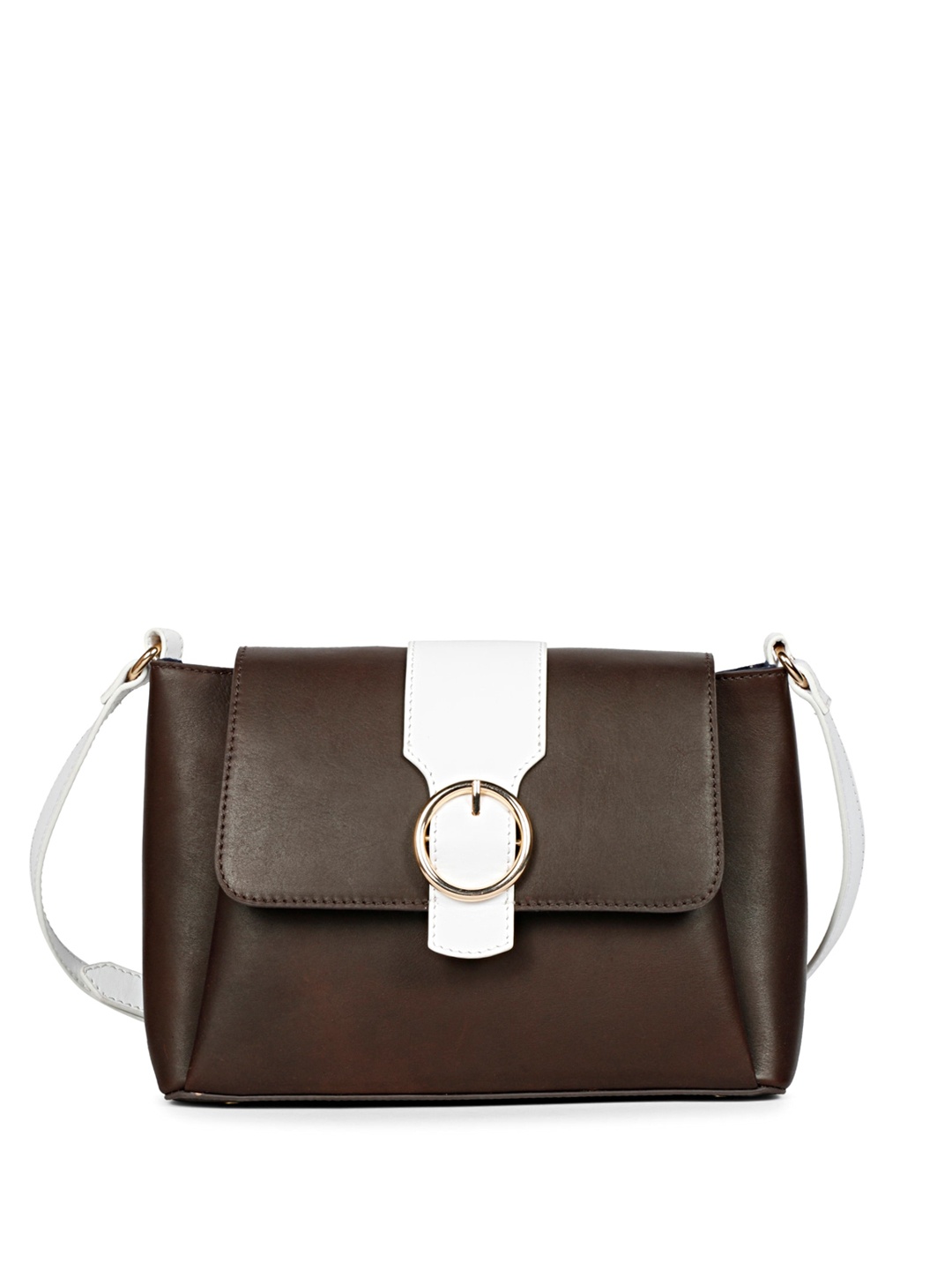 

Saint G Leather Structured Sling Bag, Brown