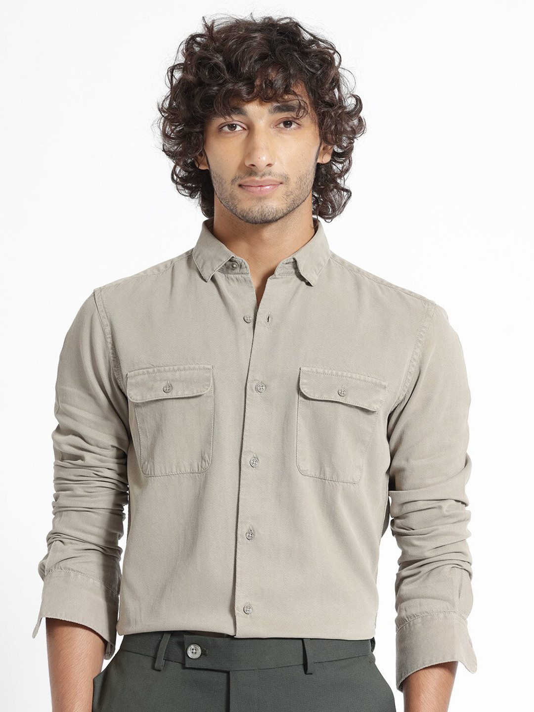 

RARE RABBIT Men Lipton Slim Fit Cotton Shirt, Grey