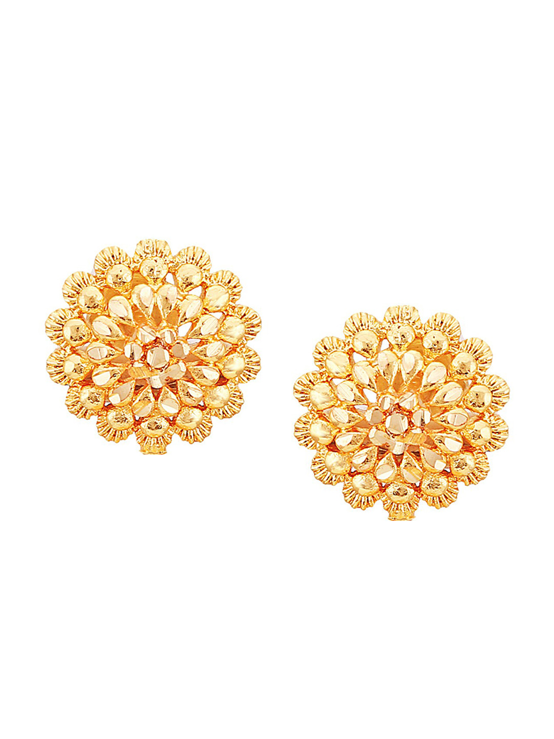 

Vighnaharta Set Of 2 Gold-Plated Floral Hoop & Stud Earrings