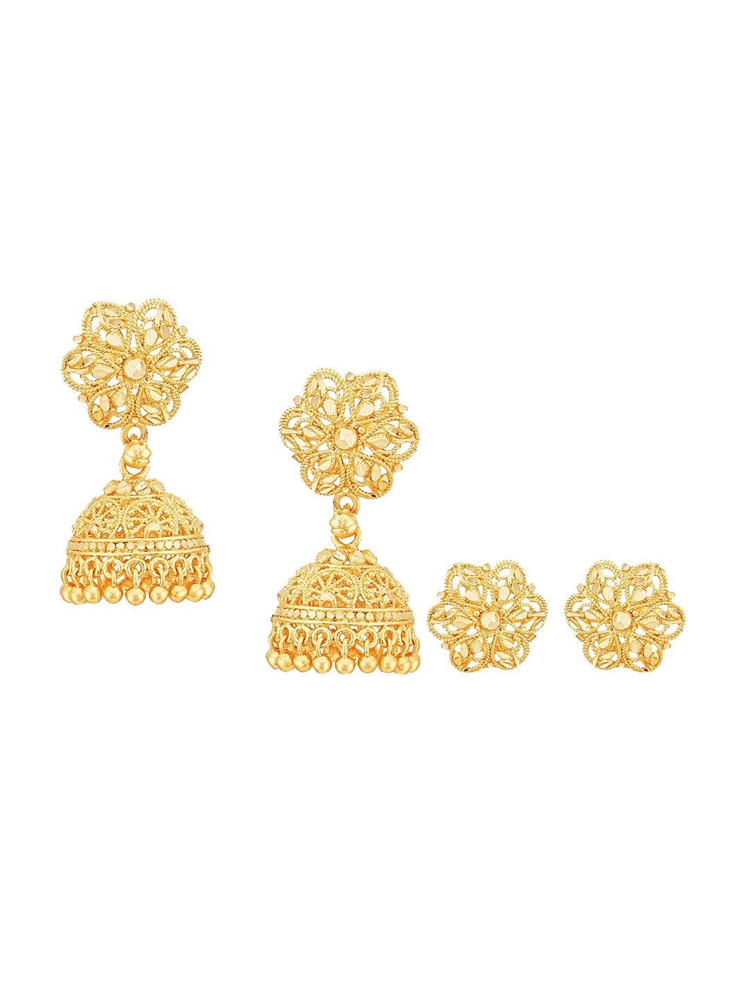 

Vighnaharta Gold-Toned Floral Jhumkas Earrings