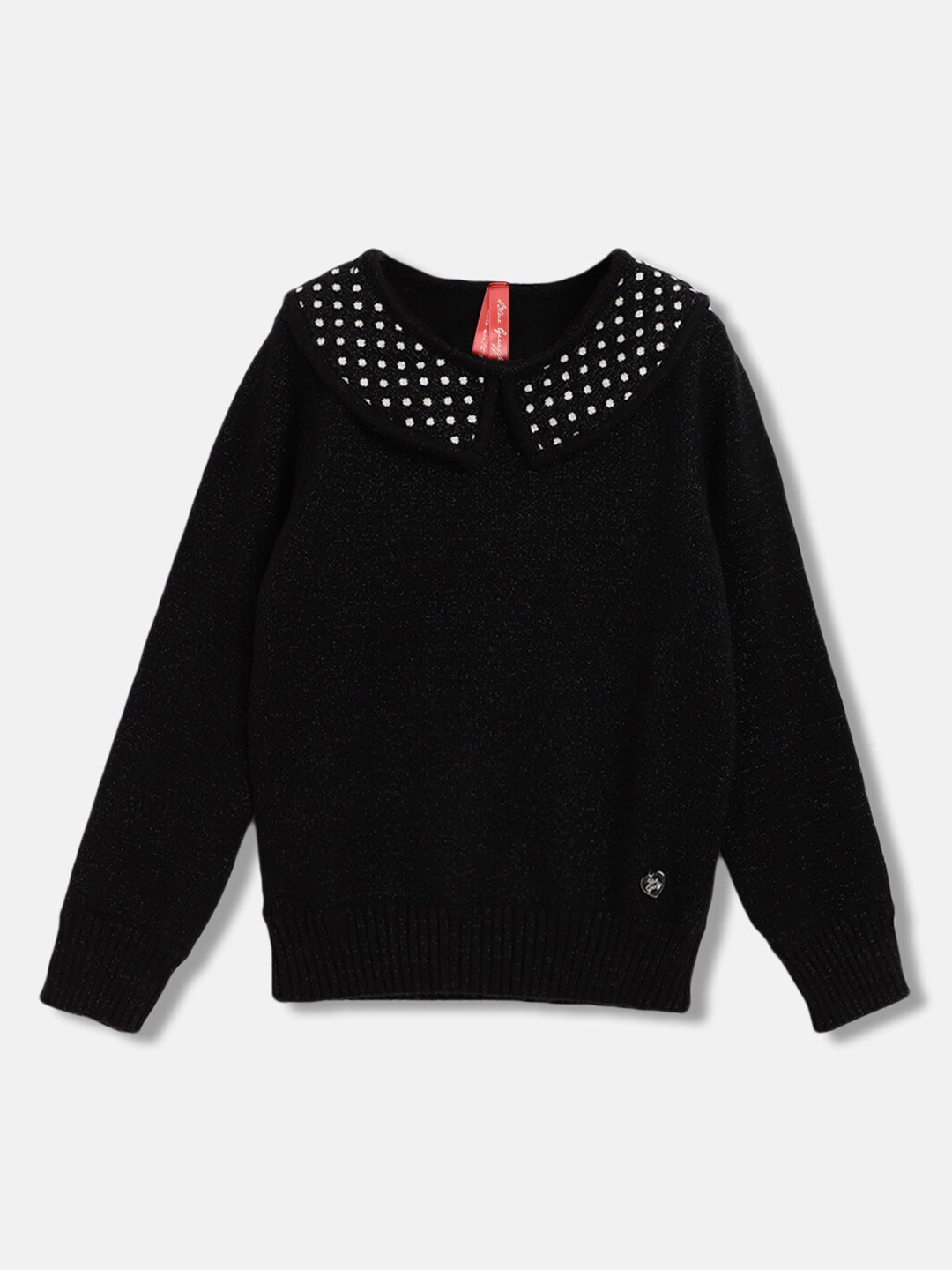 

Blue Giraffe Girls Peter Pan Collar Pullover Sweater, Black