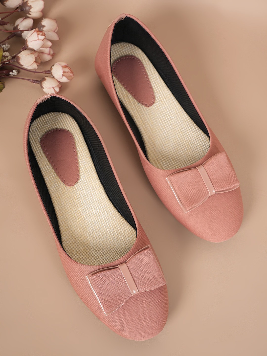 

Style Shoes Bow Detail Round Toe Ballerinas, Pink