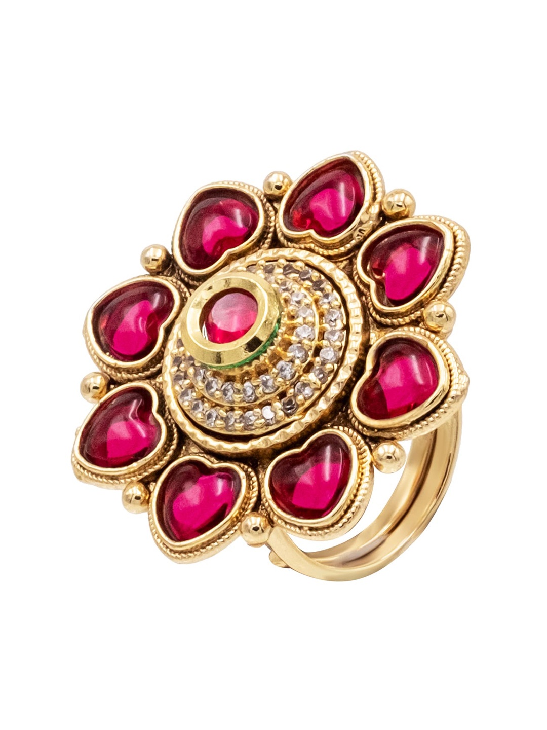 

Shining Jewel - By Shivansh Women Gold-Plated Cubic Zirconia Adjustable Ring