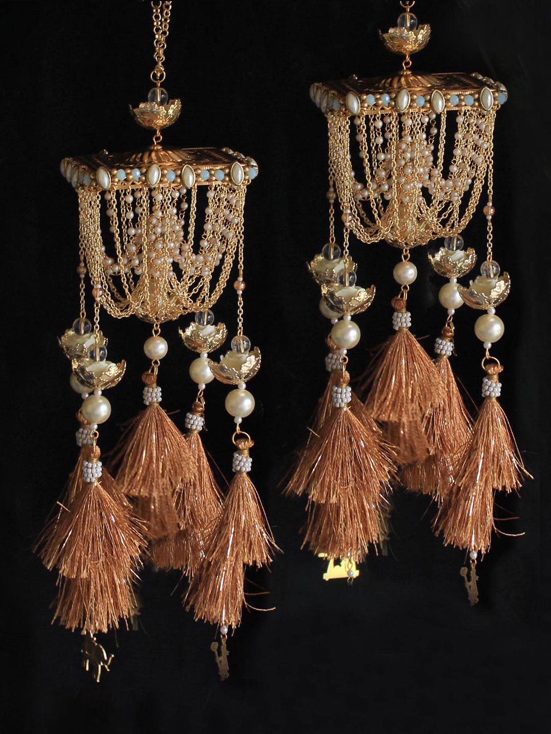 

BeAbhika Set Of 2 Gold Plated & Beaded Bridal Layered Kaleeras