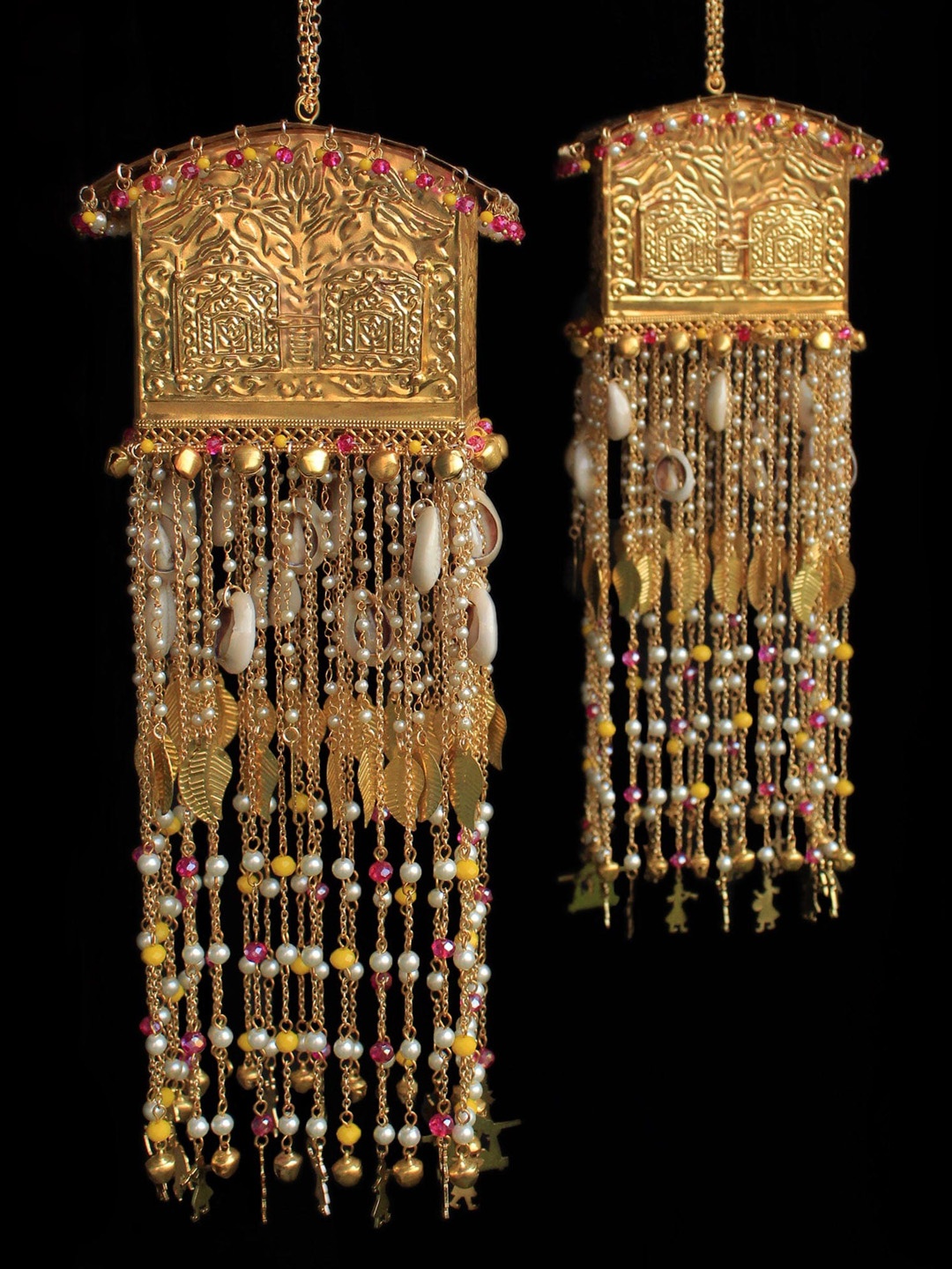 

BeAbhika Set Of 2 Beaded Bridal Kaleeras, Gold