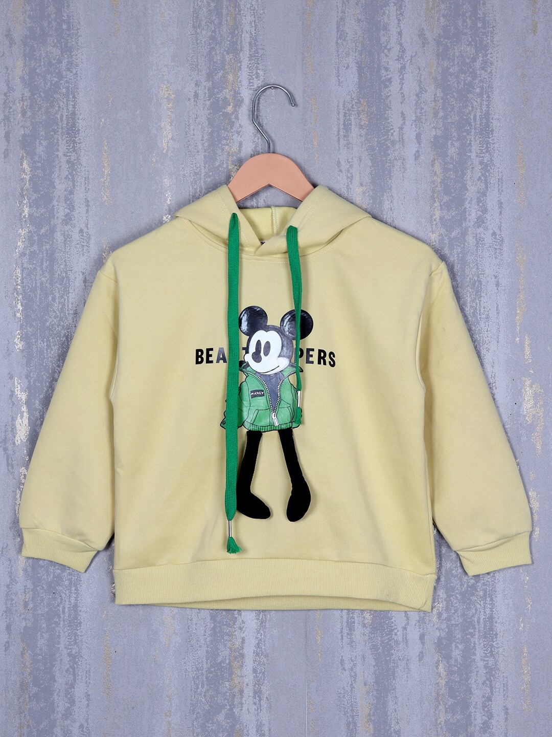 

Steele Girls Graphic Printed Pure Cotton Hooded Sweatshirt, Yellow