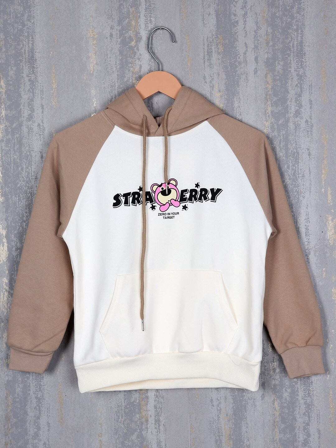 

Steele Girls Typography Printed Pure Cotton Hooded Sweatshirt, Brown
