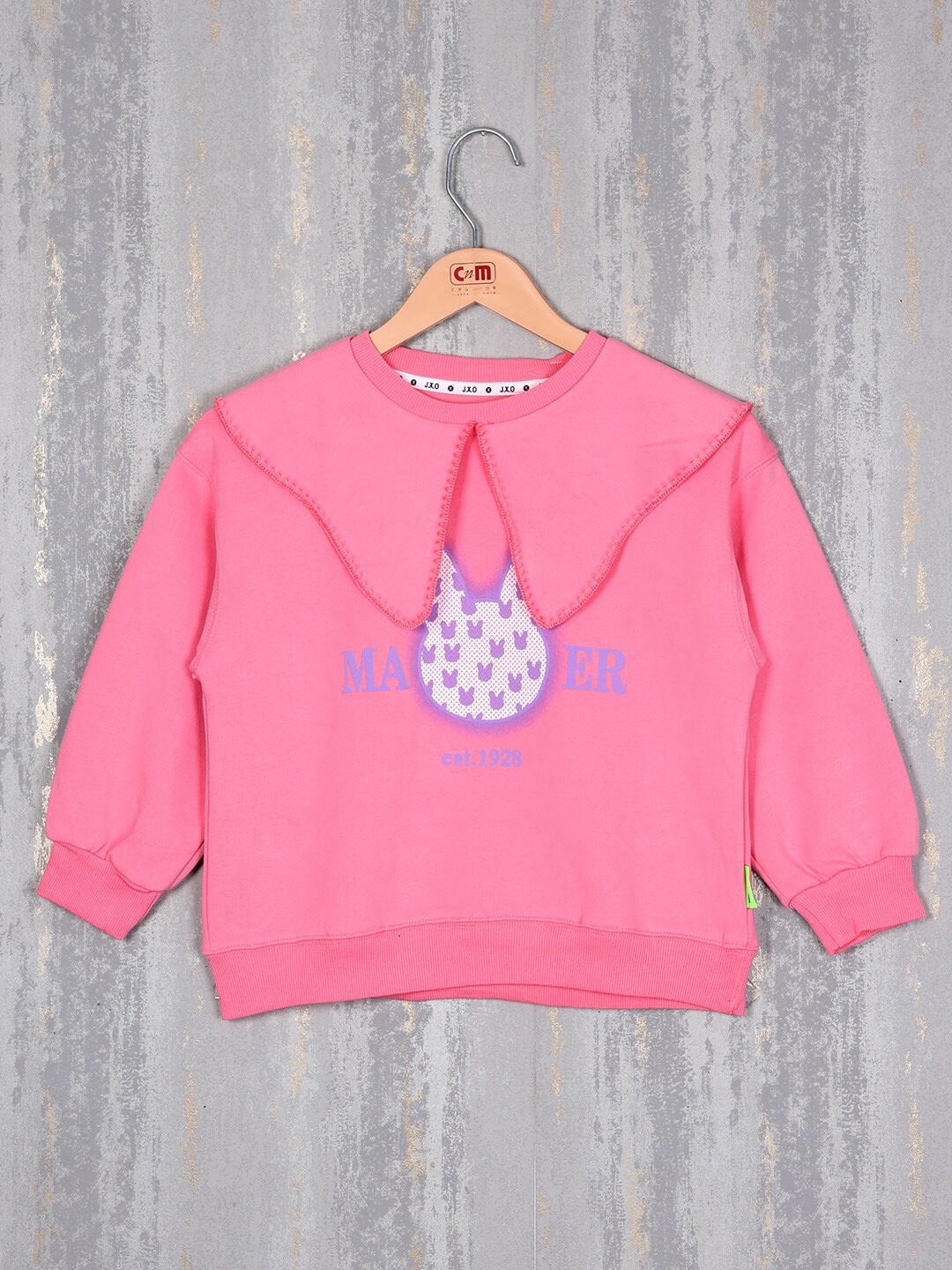 

Steele Girls Graphic Printed Pure Cotton Hooded Sweatshirt, Pink