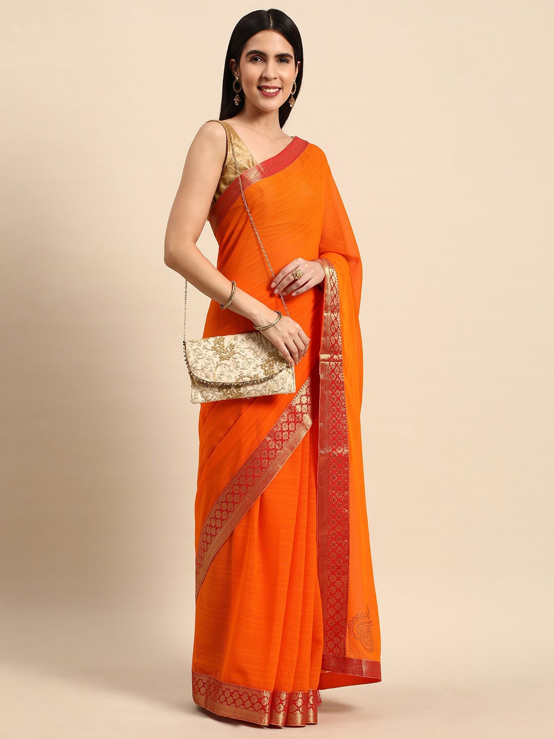 

KALINI Zari Silk Blend Saree, Yellow
