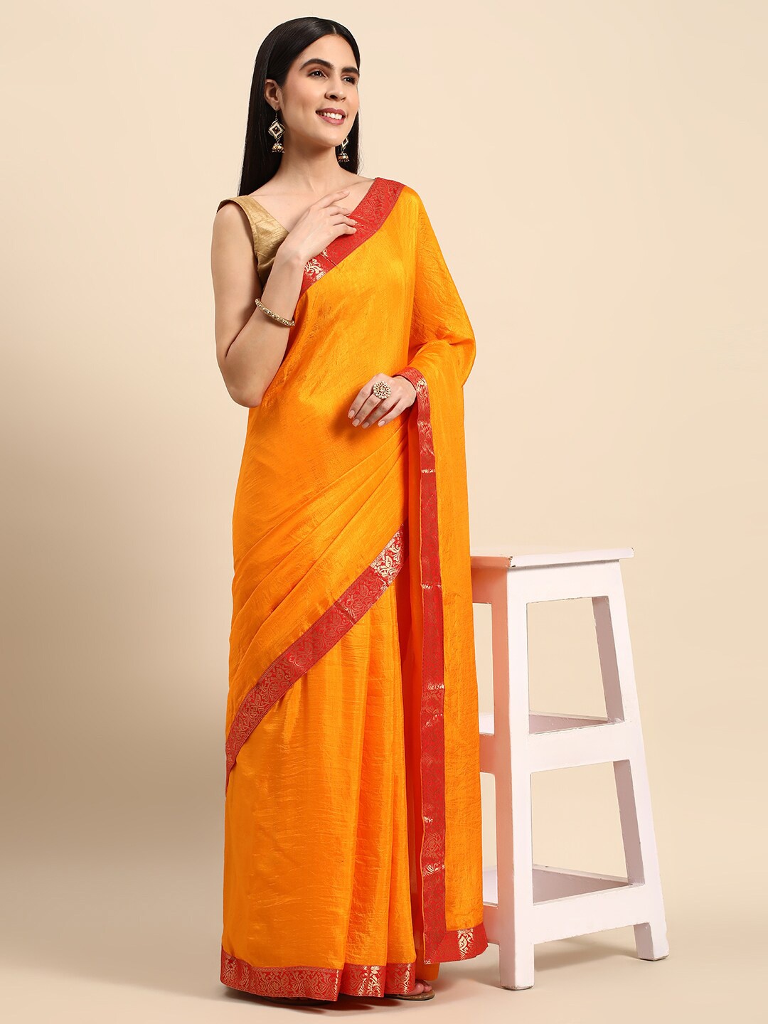 

KALINI Zari Pure Silk Saree, Yellow
