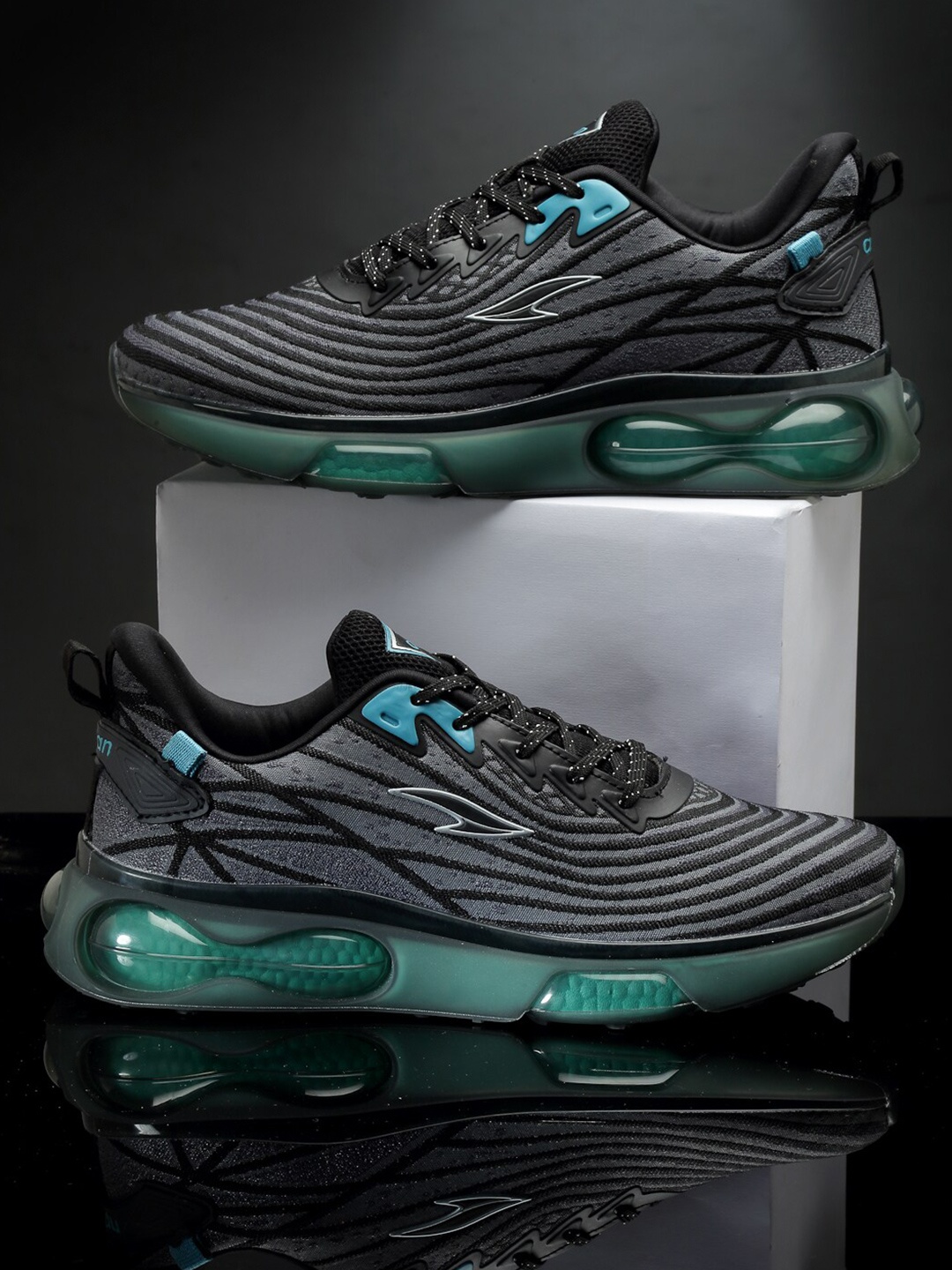 

ASIAN Men Textile Running Shoes, Black