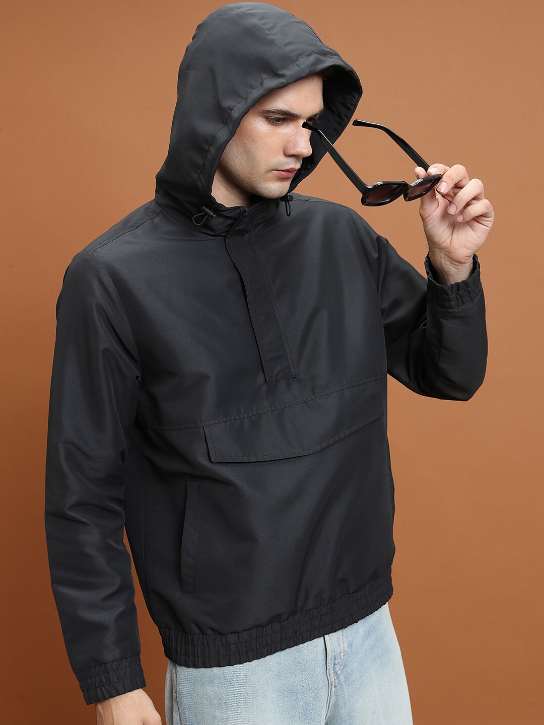 

HIGHLANDER Black Hooded Bomber Jacket