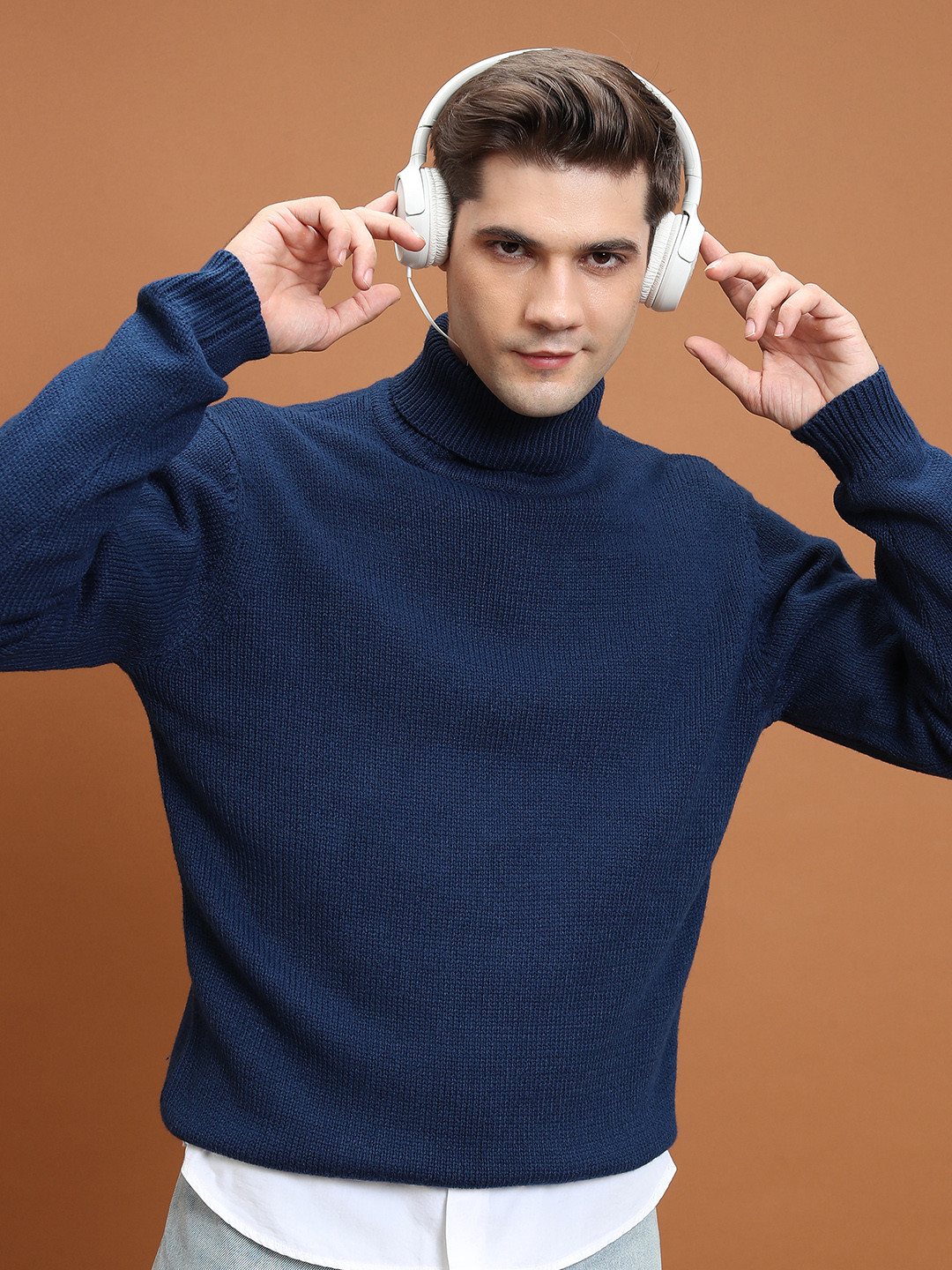 

HIGHLANDER Round Neck Regular Fit Pullover, Navy blue