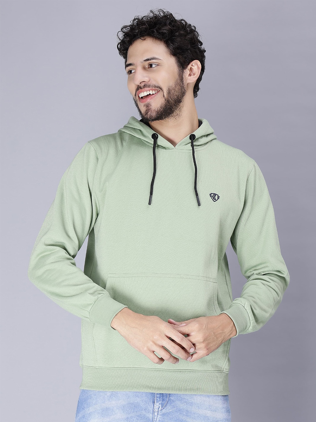 

WE PERFECT Hooded Fleece Pullover Sweatshirt, Green