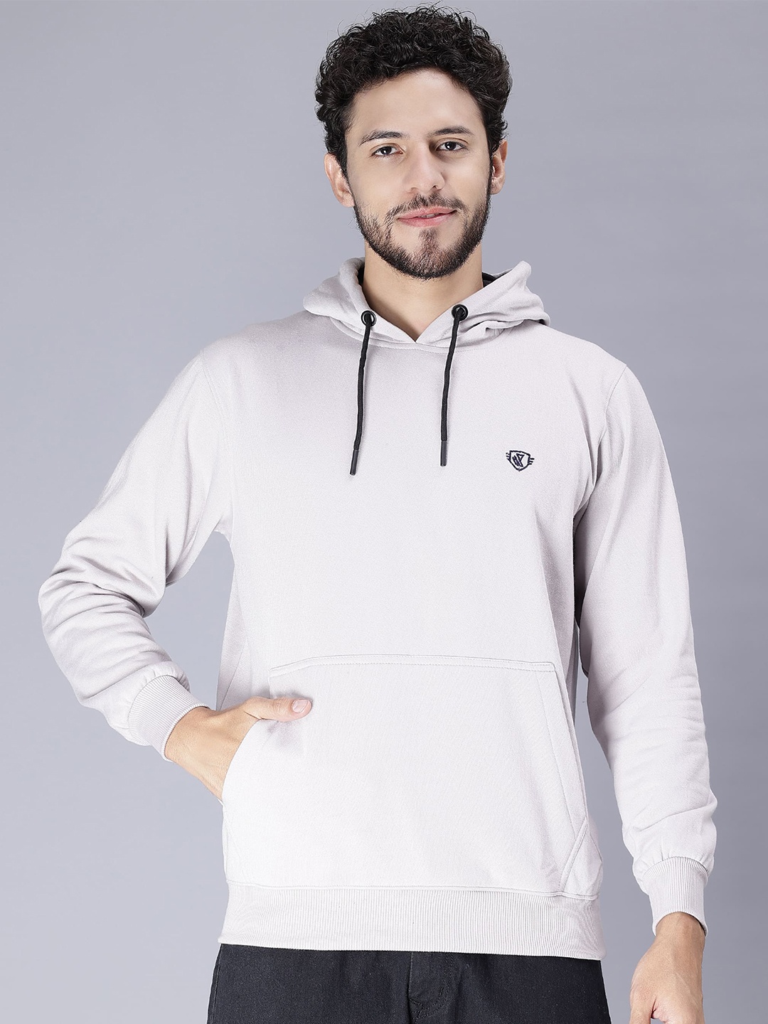 

WE PERFECT Hooded Fleece Pullover Sweatshirt, Grey