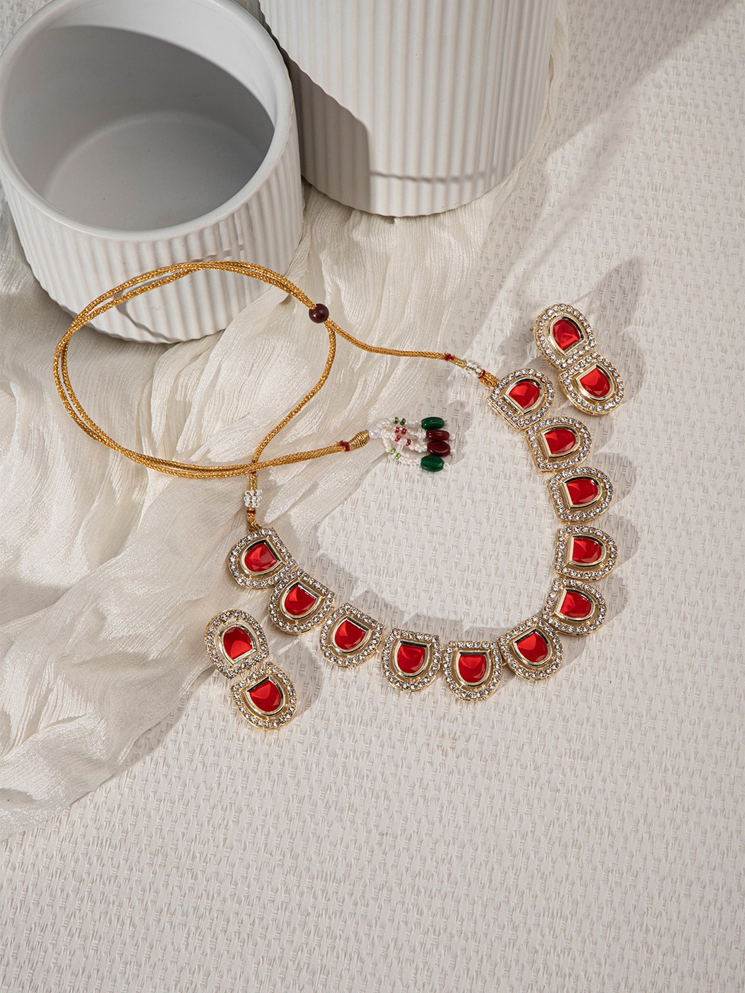 

Priyaasi Gold-Plated Stone-Studded Jewellery Set