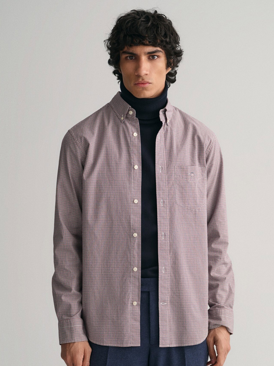

GANT Micro Checked Button-Down Collar Casual Pure Cotton Shirt, Red