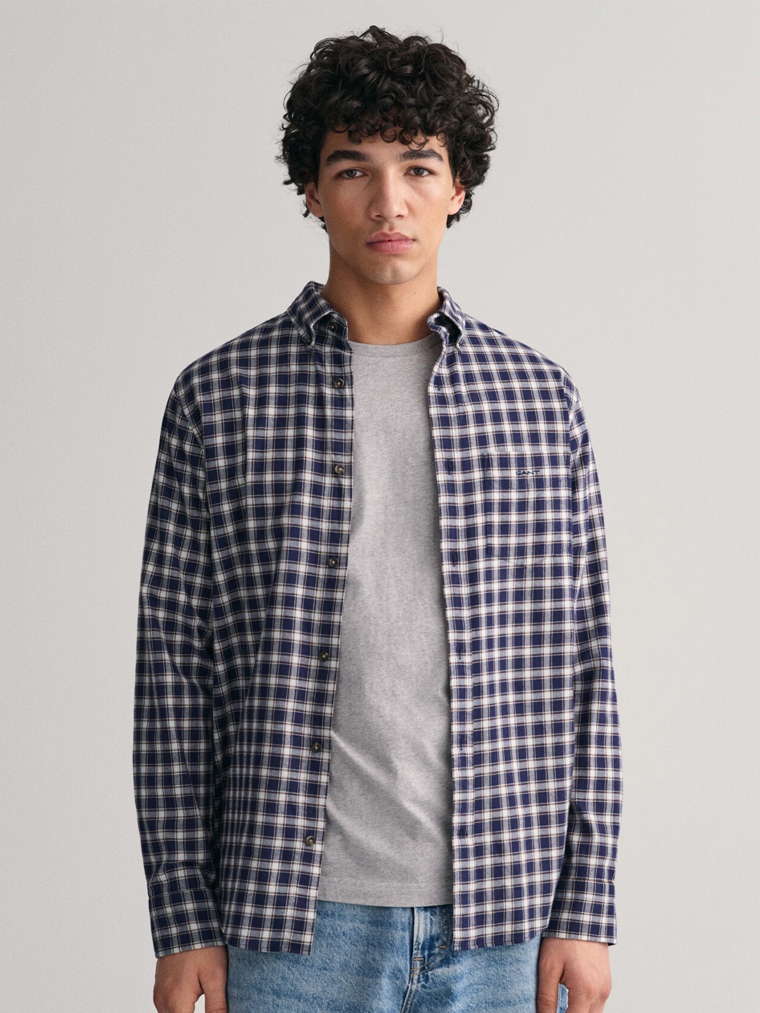 

GANT Regular Fit Button Down Gingham Checked Shirts, Blue