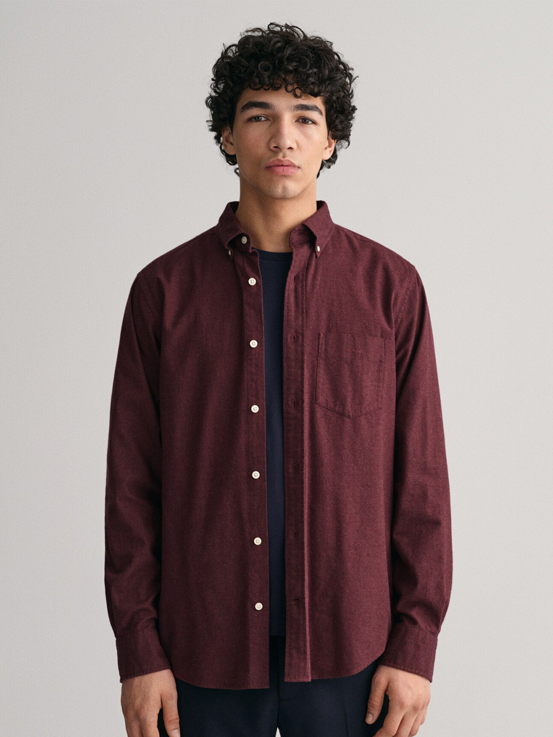 

GANT Button-Down Collar Casual Pure Cotton Shirt, Burgundy